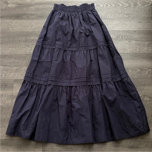 Quince Classic Cotton Navy Poplin Maxi Skirt size medium EUC - Picture 9 of 13